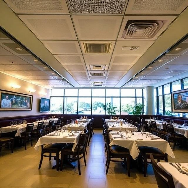 Make-up air unit installed in a commercial restaurant