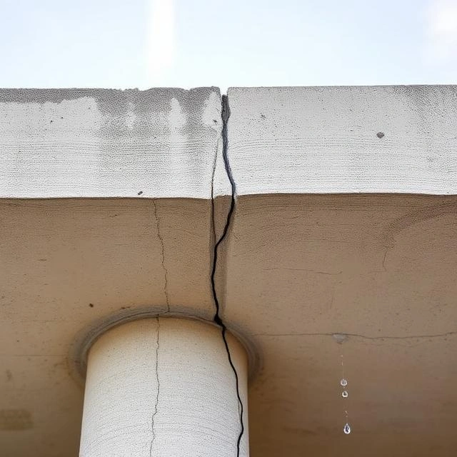 Concrete roof crack repair and waterproofing treatment for residential and commercial buildings in Dubai