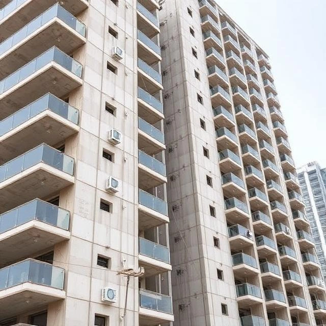 Waterproofing contractor applying liquid membrane on an apartment terrace in Dubai Marina