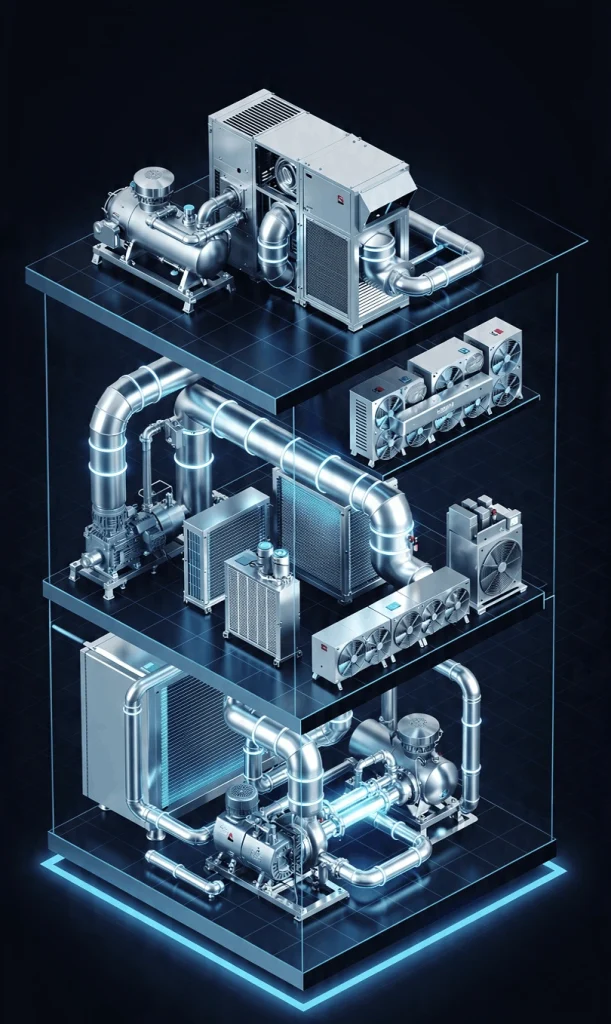 Residential and commercial HVAC systems installed in modern buildings in Dubai