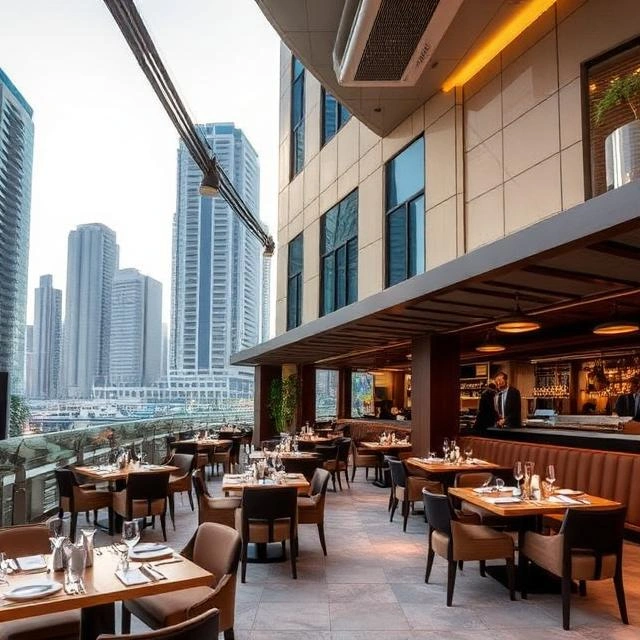 Commercial HVAC system maintaining indoor comfort in a restaurant