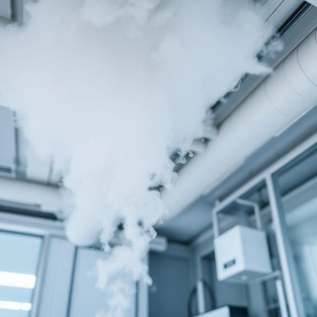 Commercial fresh air ventilation system supplying filtered outdoor air and improving indoor environmental quality