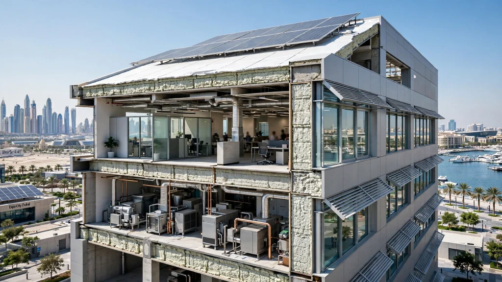 Energy-efficient chilled water system serving a large commercial facility