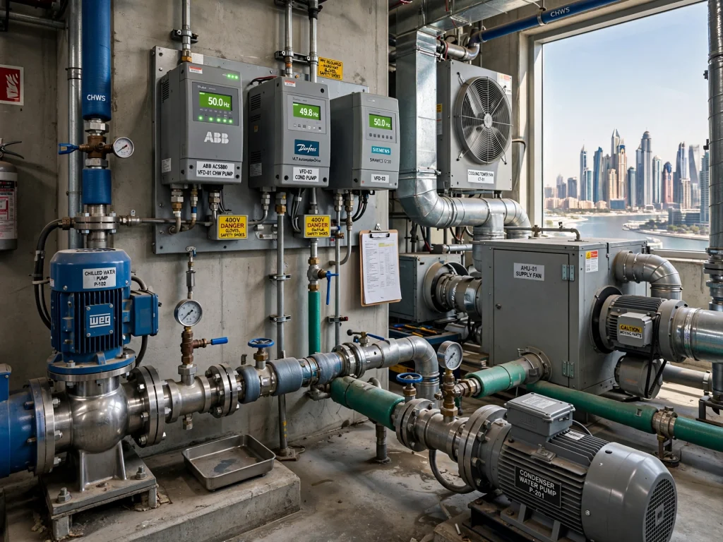 Modern HVAC control panel with Variable Frequency Drive technology