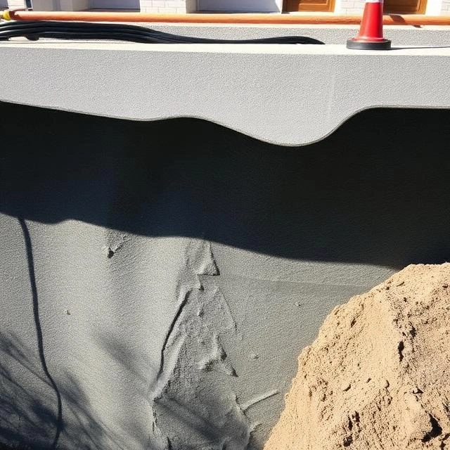 Bituminous waterproofing membrane installed on a commercial roof in Dubai to protect against water leakage and harsh weather.