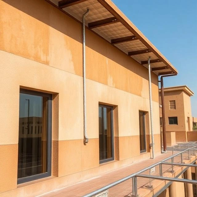 Professional roof waterproofing system installed on a commercial building in Dubai to prevent leaks and withstand extreme heat.