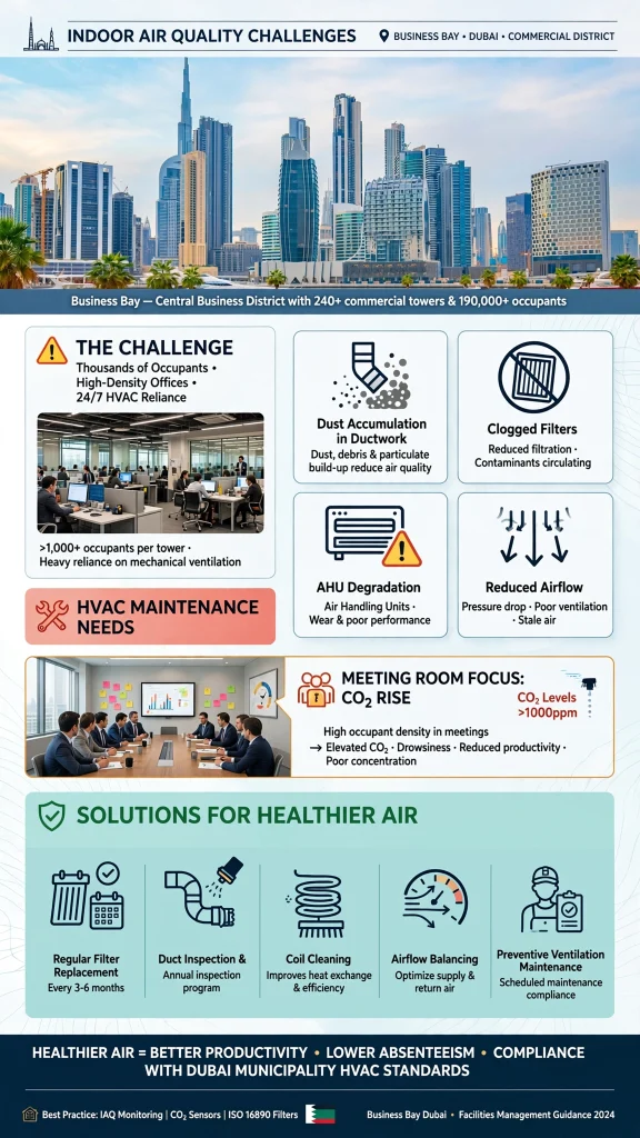 HEPA air filter installed in commercial HVAC system for clean indoor air