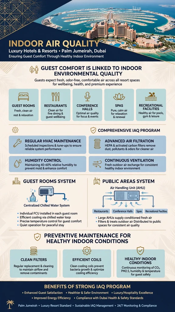 Indoor air quality monitoring sensors installed inside a smart commercial building