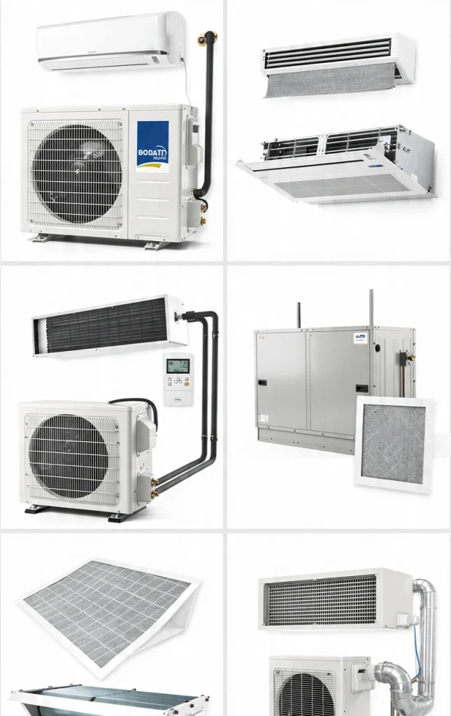 HVAC technician inspecting commercial air handling unit for preventive maintenance