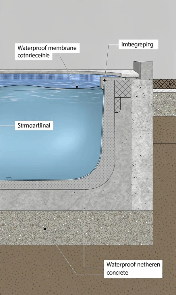 Application of PU waterproofing membrane for swimming pool protection in Dubai