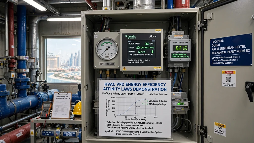 Variable Frequency Drive connected to industrial HVAC motor system