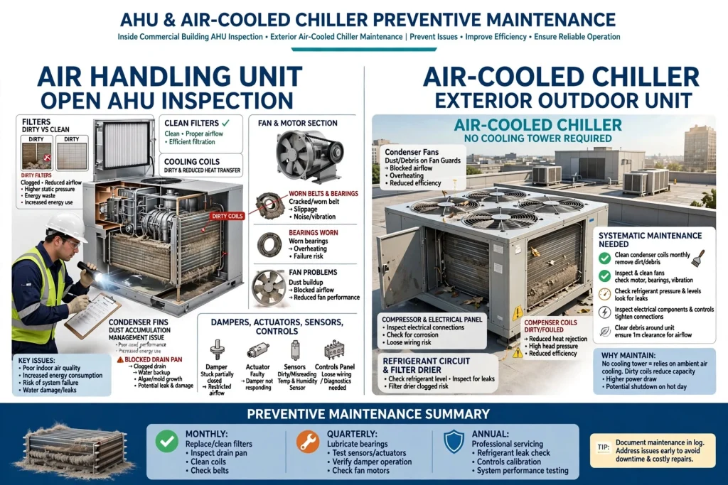 Commercial chiller inspection and preventive HVAC maintenance