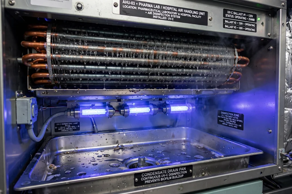 Air purification system integrated with commercial HVAC