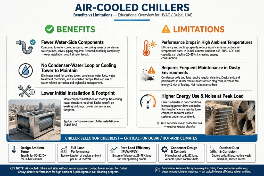 Air-cooled chiller maintenance and inspection in Dubai