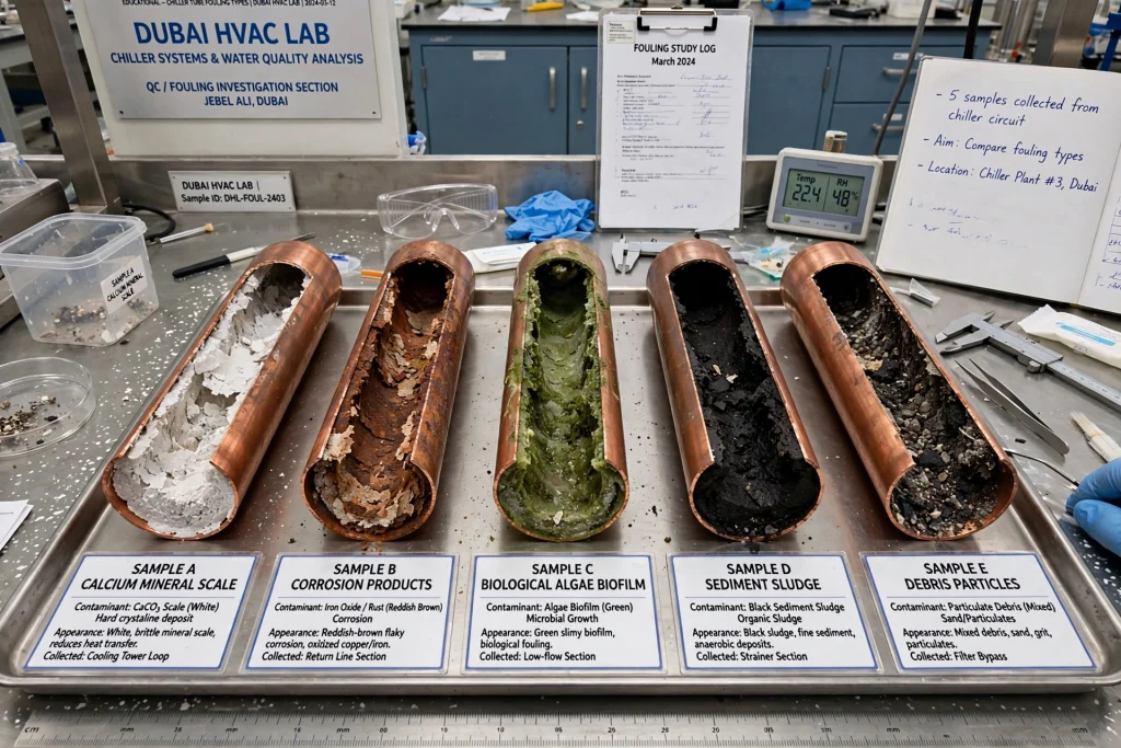 Professional cleaning of evaporator tubes in a commercial chiller