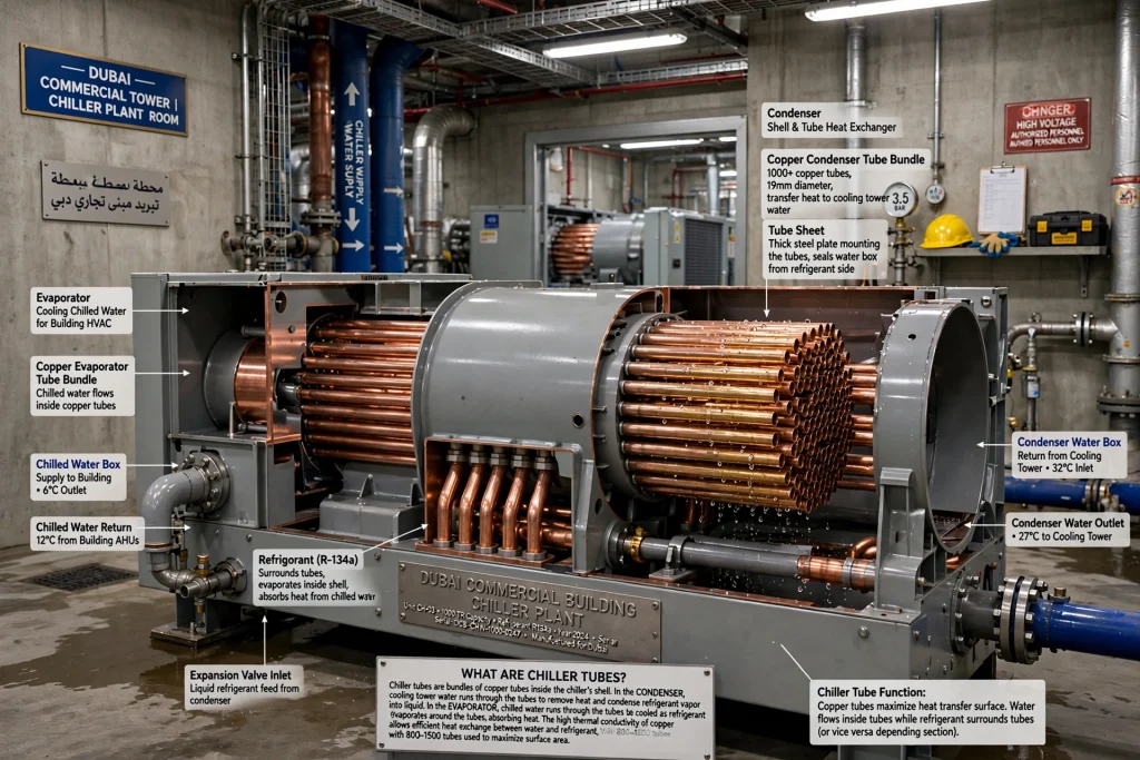 Professional chiller tube cleaning for improved cooling efficiency