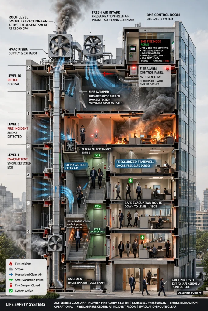 Building Management System controlling HVAC equipment