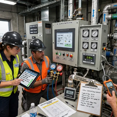 HVAC technician connecting refrigerant copper pipes