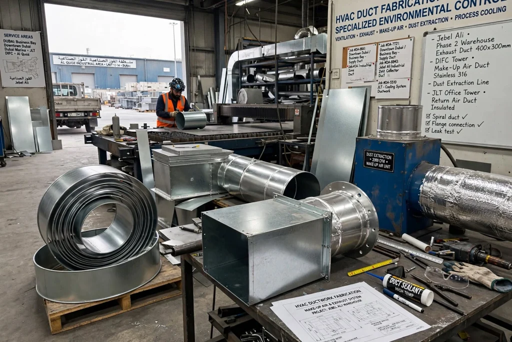 HVAC ducts manufactured for a Dubai hotel project