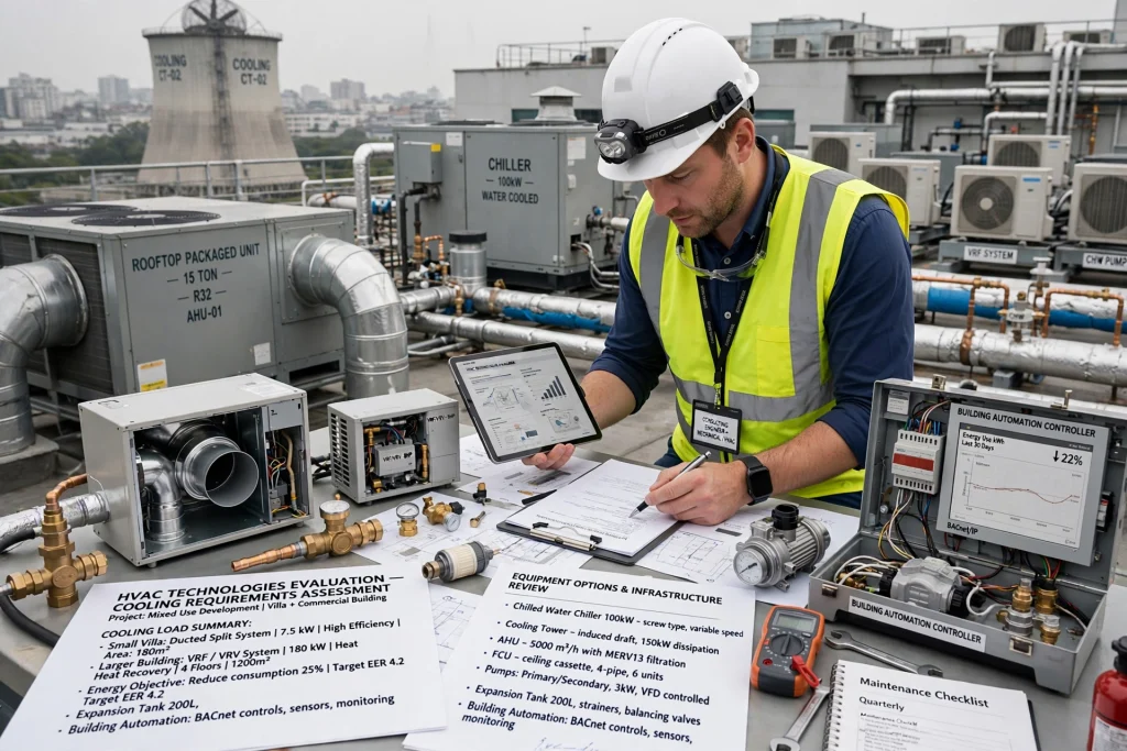 Commercial HVAC system installation in UAE