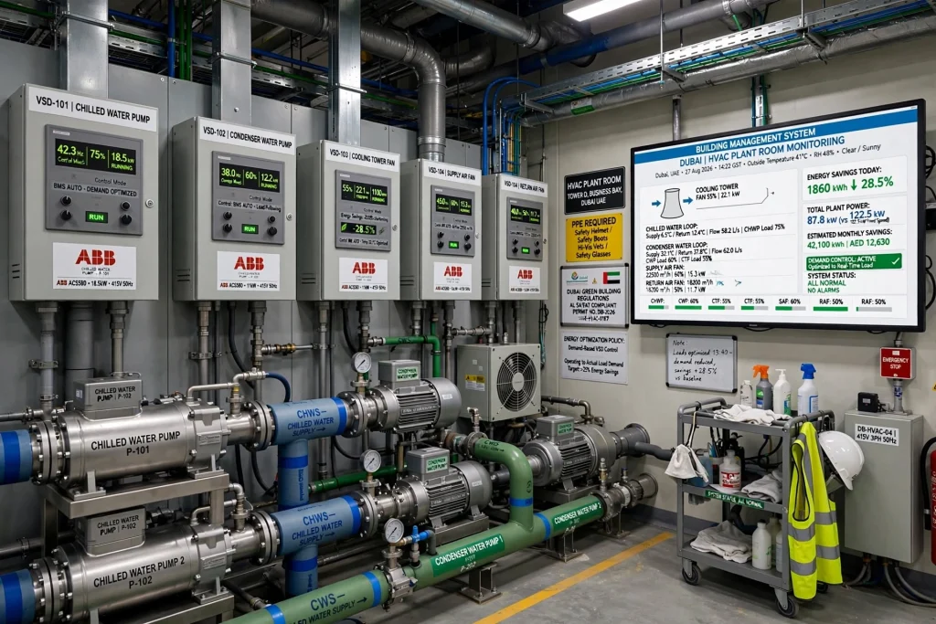 Energy-efficient HVAC installation designed for a green building in Dubai