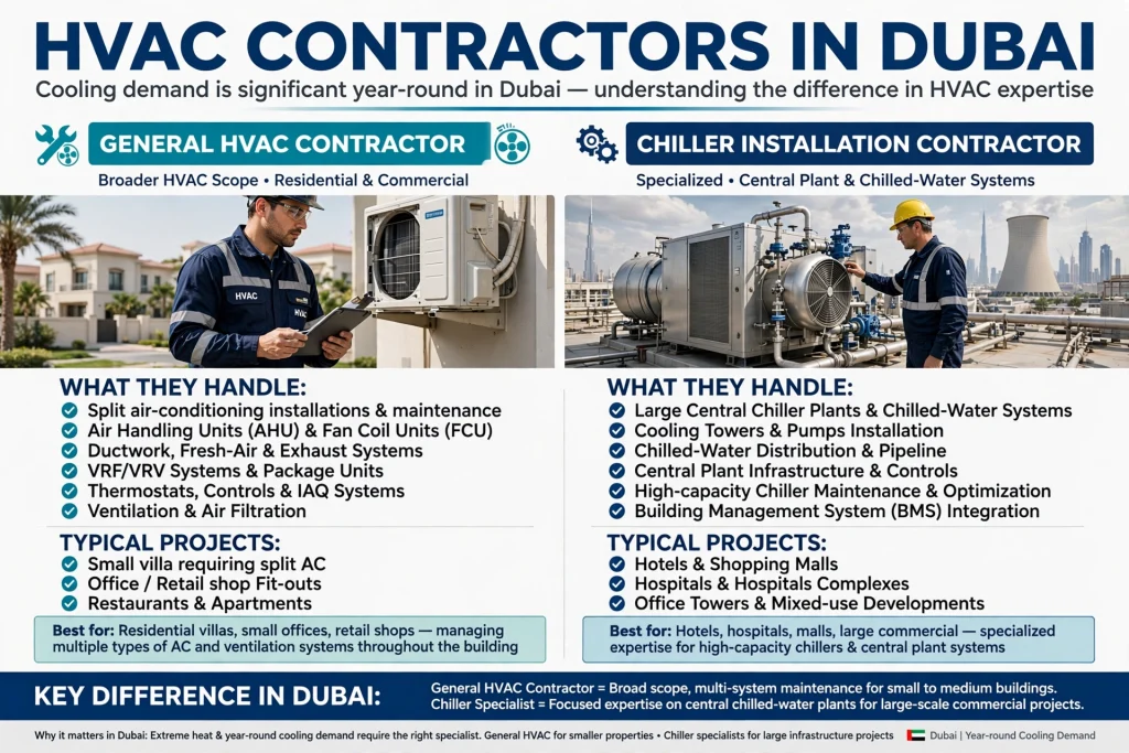 water cooled chiller system installed in a commercial chiller plant