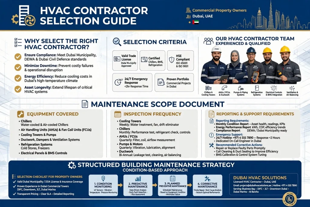 HVAC maintenance technician checking cooling system components