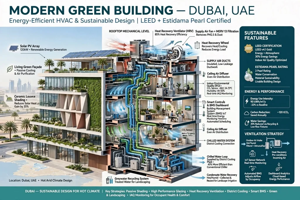 Energy-efficient HVAC system supporting green building certification in the UAE