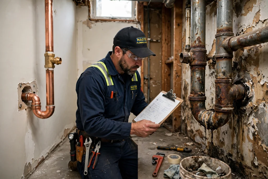 Small pinhole leak in a copper water pipe