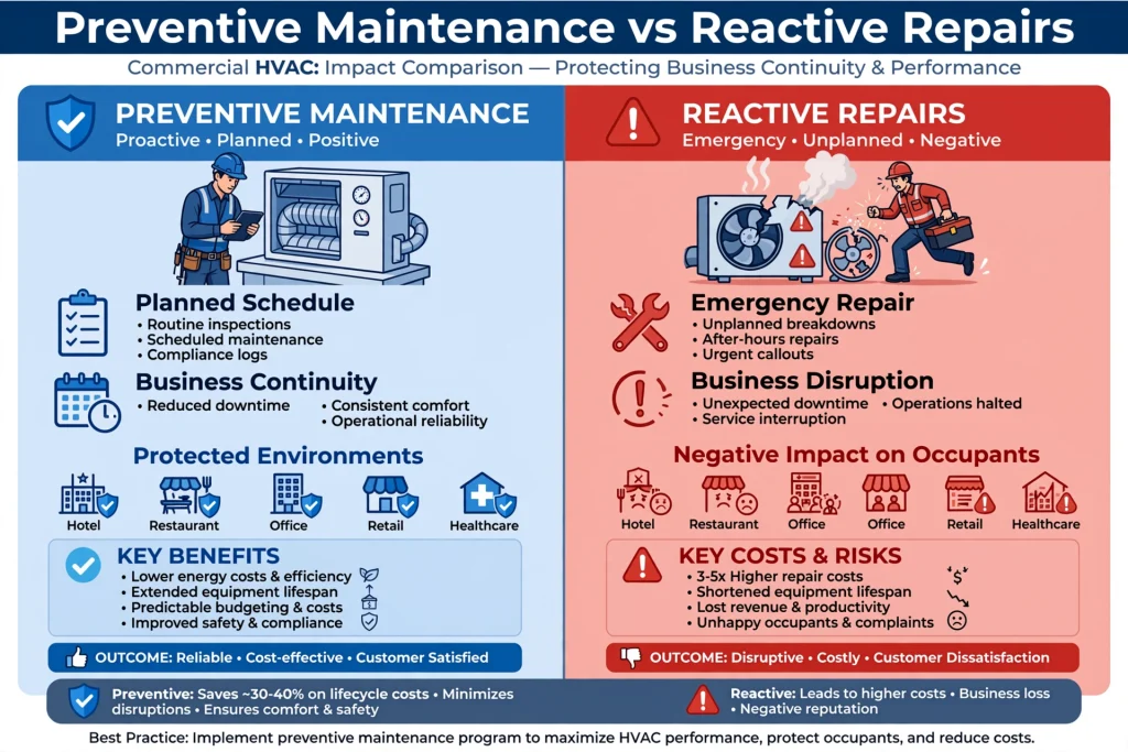 building management system monitoring commercial HVAC equipment