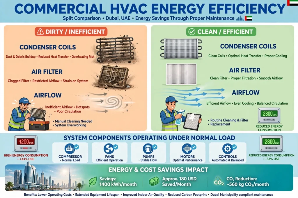 HVAC technician inspecting commercial air conditioning equipment