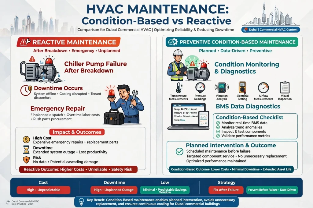 Commercial HVAC chiller maintenance and performance inspection