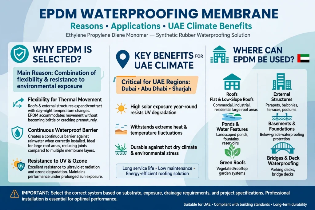 Flexible EPDM rubber membrane used for building waterproofing