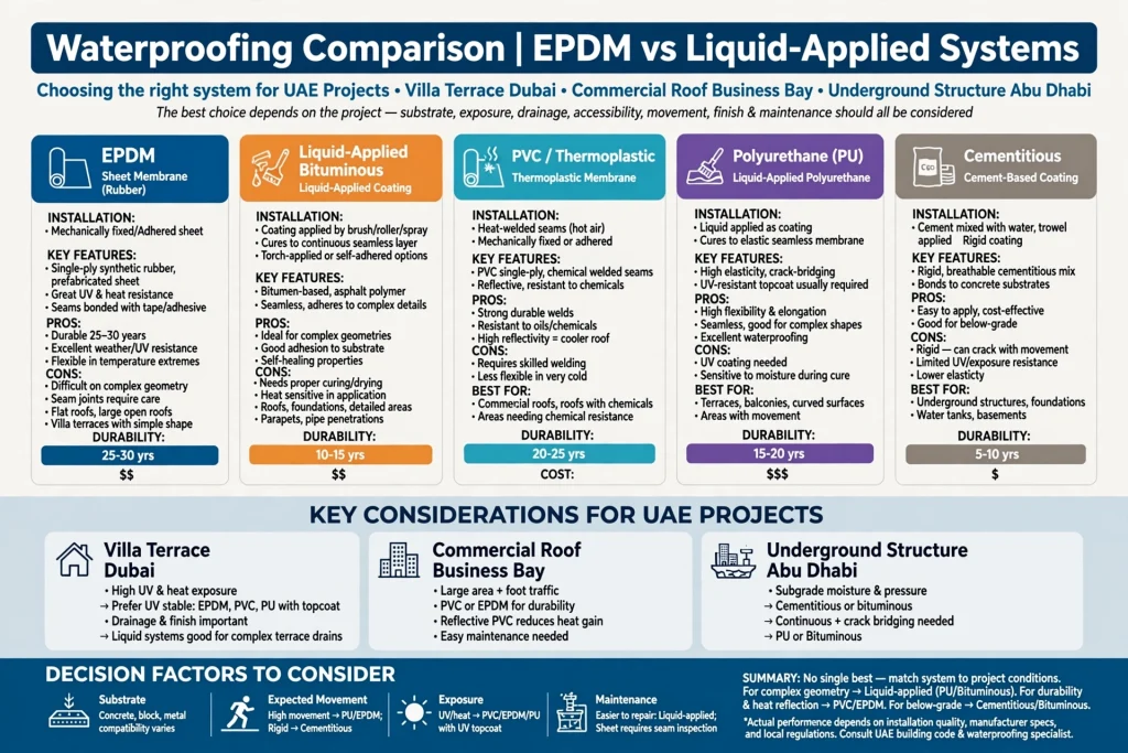 EPDM sheet membrane applied to protect a roof from water
