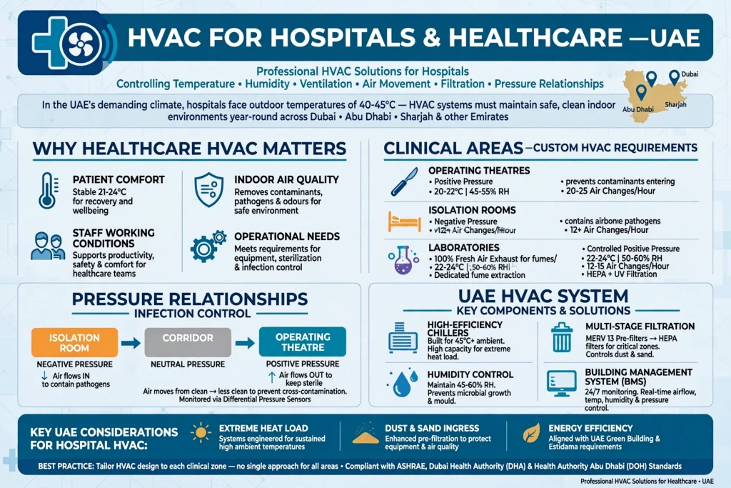 HVAC system for hospitals and healthcare facilities in UAE