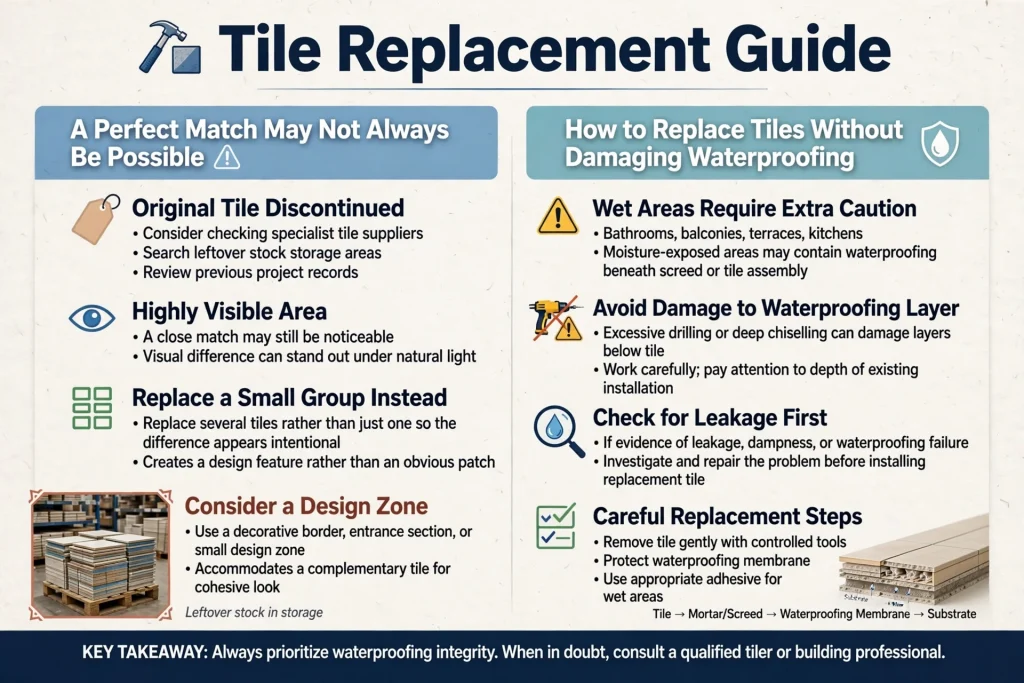 Floor tile replacement tools prepared for repair work
