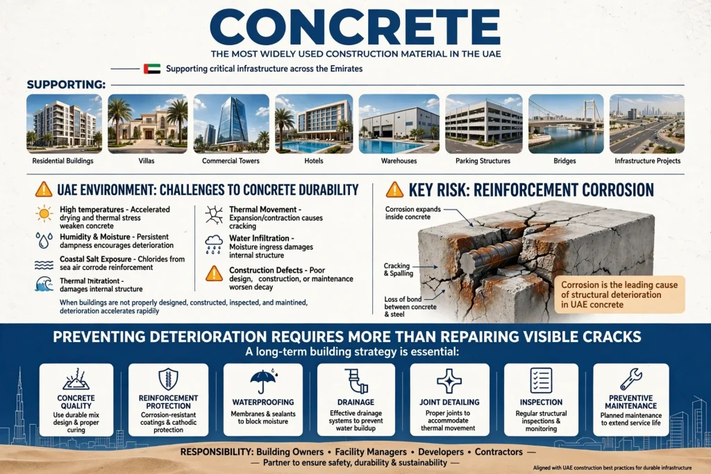 Preventing concrete deterioration in UAE buildings