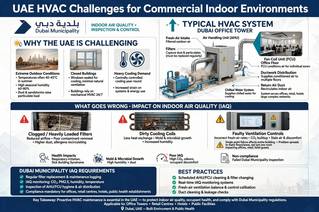 Commercial HVAC system for indoor air quality