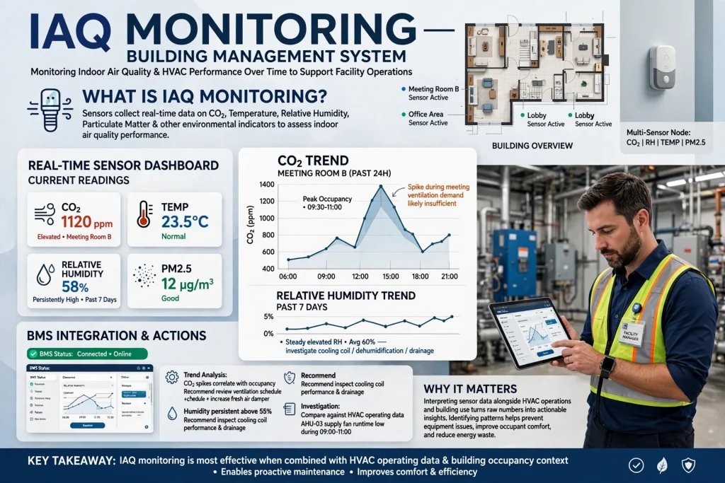 Indoor air quality monitoring in an office