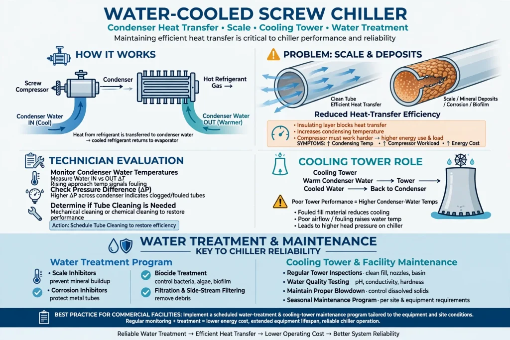 Industrial screw chiller repair service