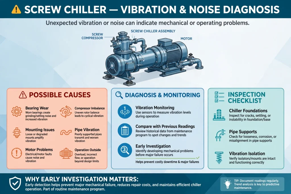 Water cooled screw chiller maintenance