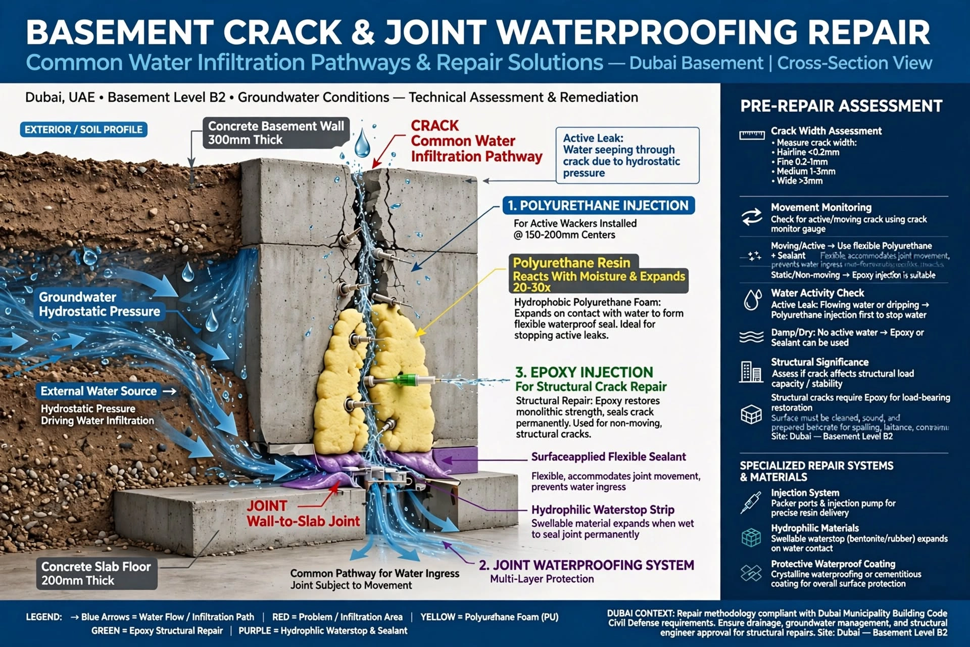 Waterproofing foundation walls against groundwater infiltration