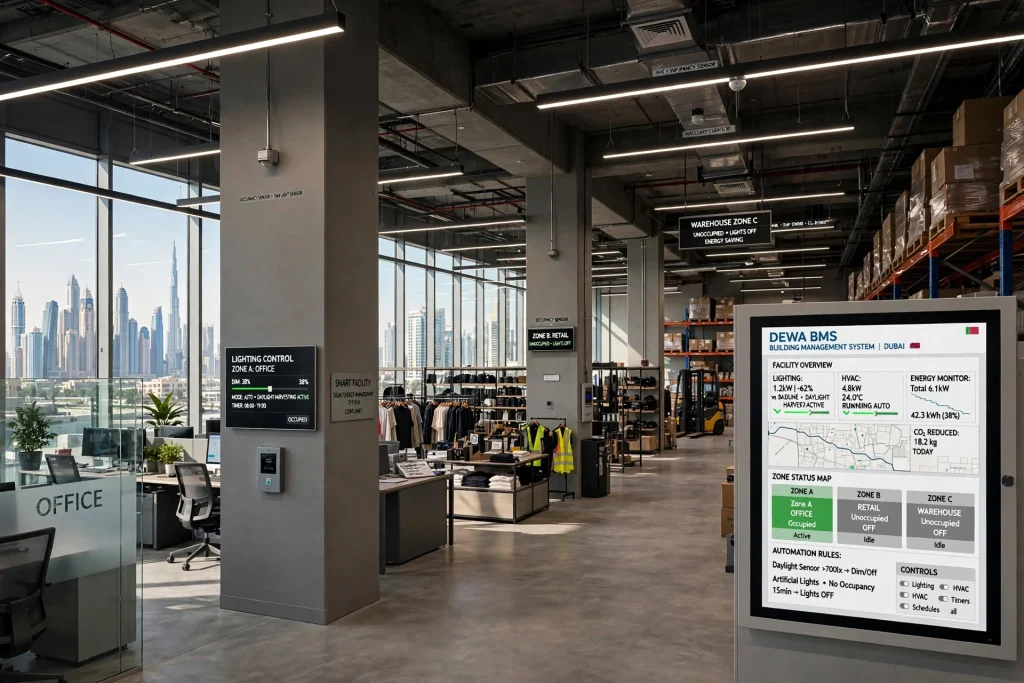 IoT sensors monitoring temperature occupancy and energy use in a smart building