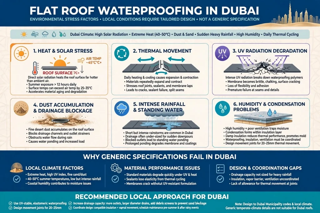 Professional flat roof waterproofing for Dubai villas