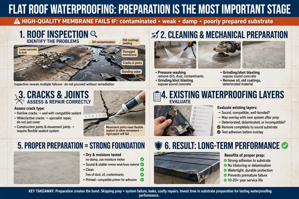 Roof waterproofing work for residential buildings in Dubai