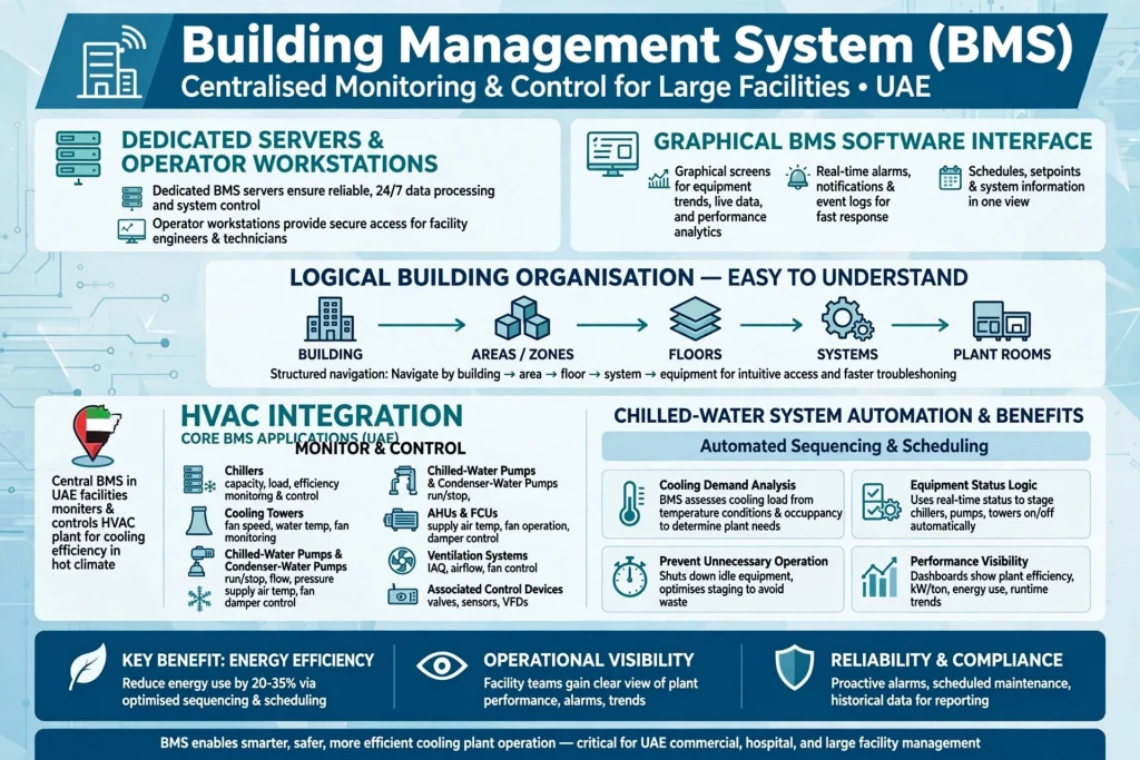 Building automation system controlling HVAC equipment