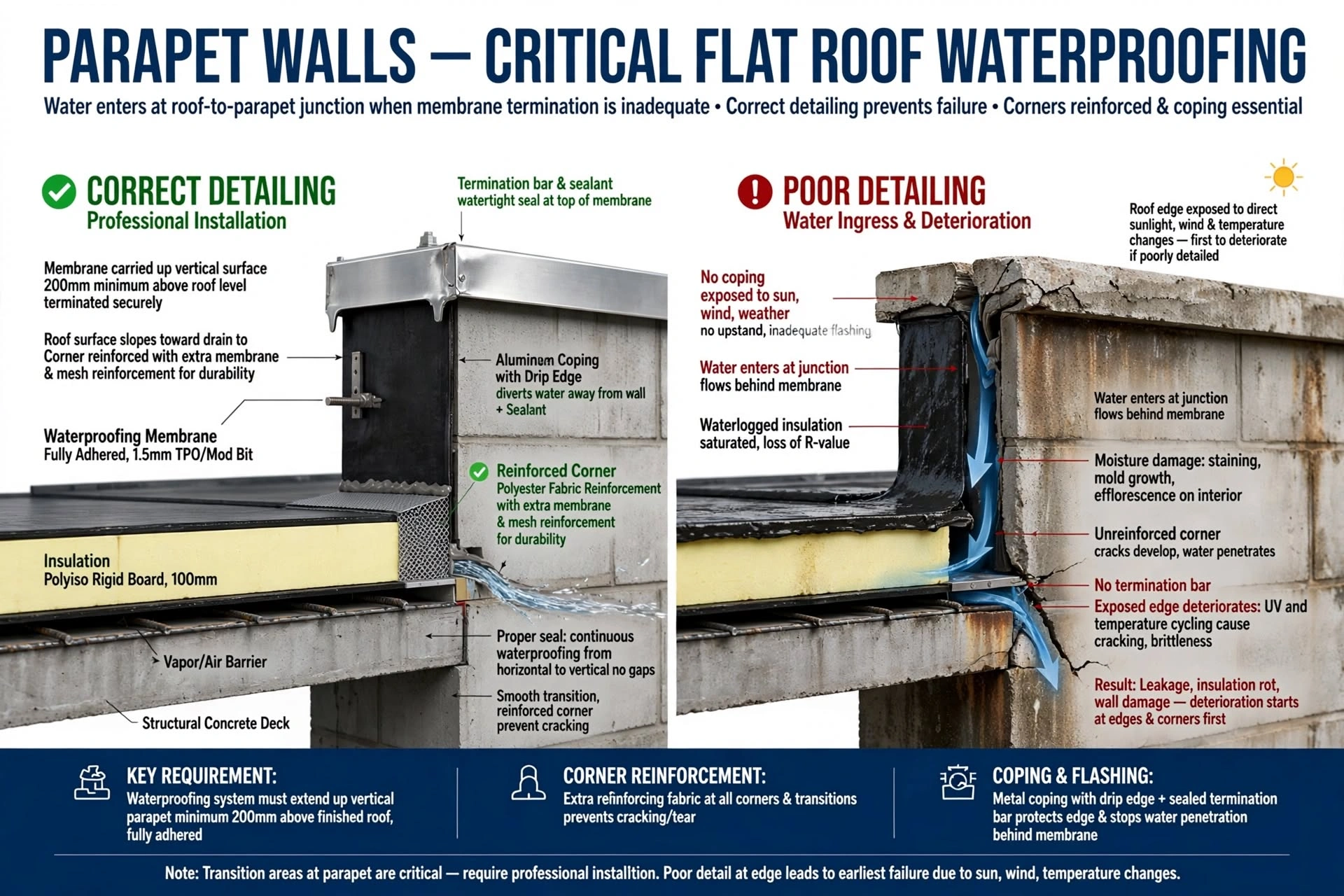 Professional roof waterproofing contractor working on a Dubai building