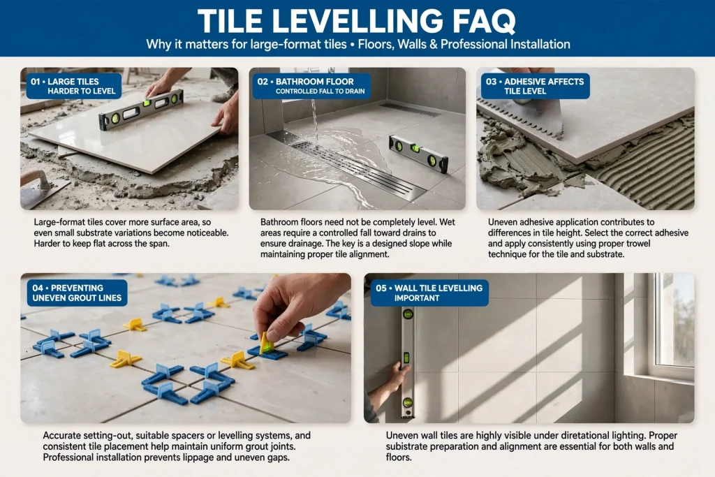 Modern porcelain flooring with straight and consistent tile joints