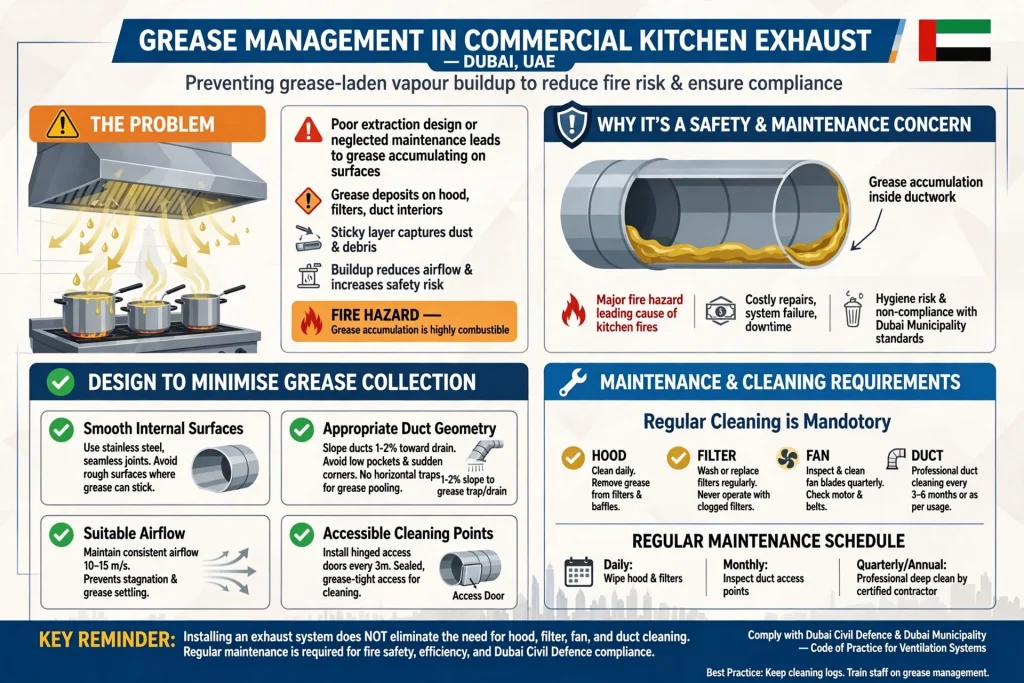 Commercial kitchen ventilation and extraction system in Dubai