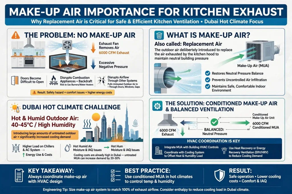 Restaurant kitchen exhaust duct connected to ventilation equipment